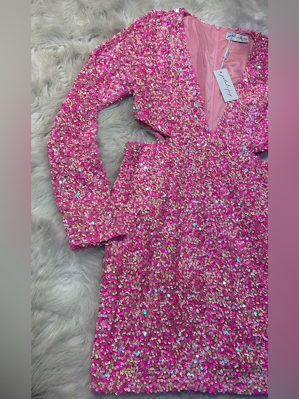 Petal & Pup Pink Sequin Dress - Picture 3 of 6